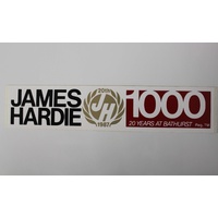Original Vintage 20th Anniversary James Hardie Bathurst 1000 Sticker 1987 