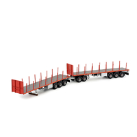 1:50 Tekno Road Train Flat Top Set With Dolly Red 