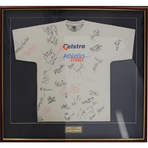 Framed Signed Shirt 2000 Australia Olympic Athletic Trials