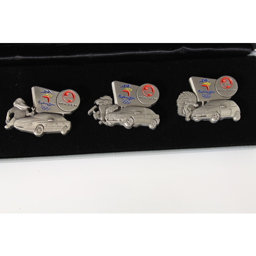 Original Official Holden Sydney Olympics 2000 Hat Pin Set In a Grey Case