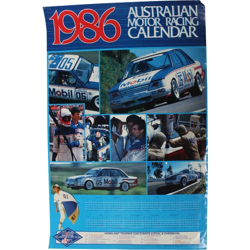 1986 Australian Motor Racing Calendar Poster