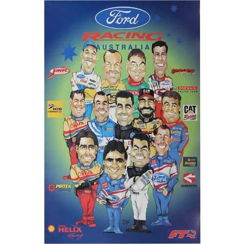 Ford Racing Australia Charactures Poster