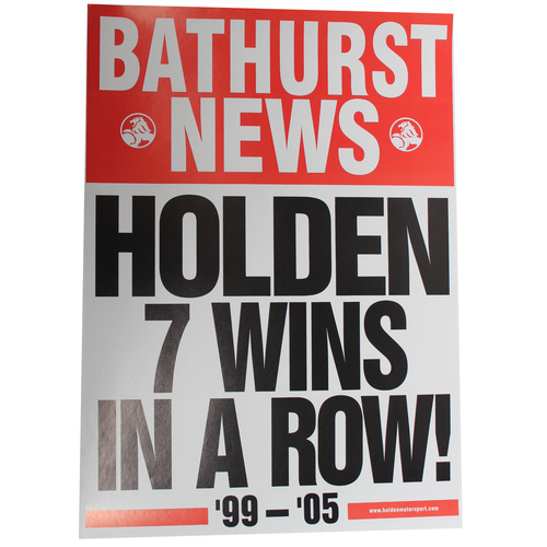 Bathurst News Poster - Holden 7 Wins In A Row