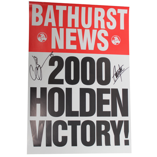 Signed Bathurst News Poster - 2000 Holden Victory
