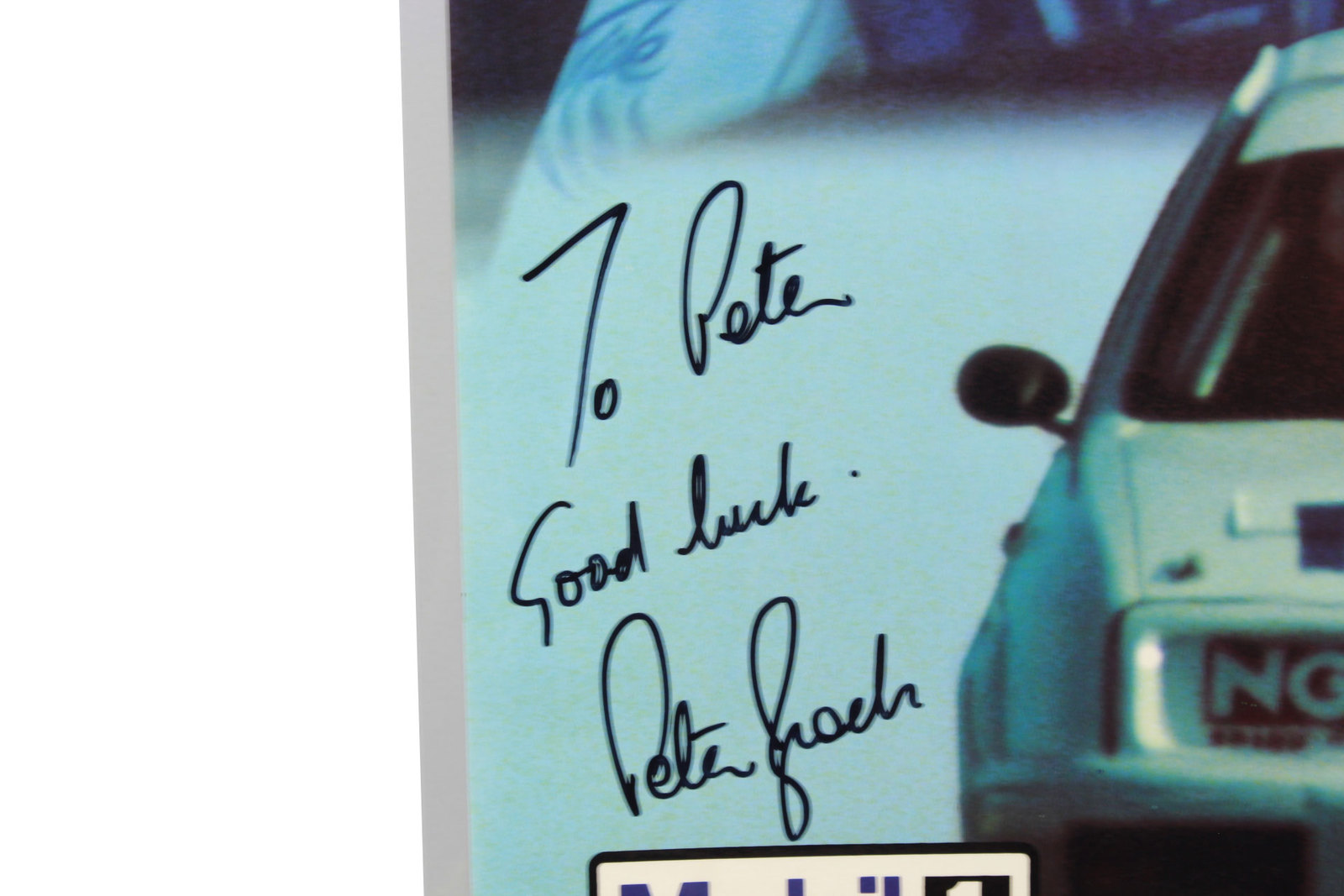 Signed Peter Brock Mobil 1 Racing Poster Ford Sierra RS 500 Man Cave