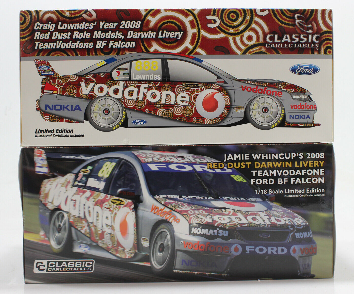 New 1:18 2008 Jamie Whincup Red Dust Darwin Livery Team BF Ford Falcon Vodafone