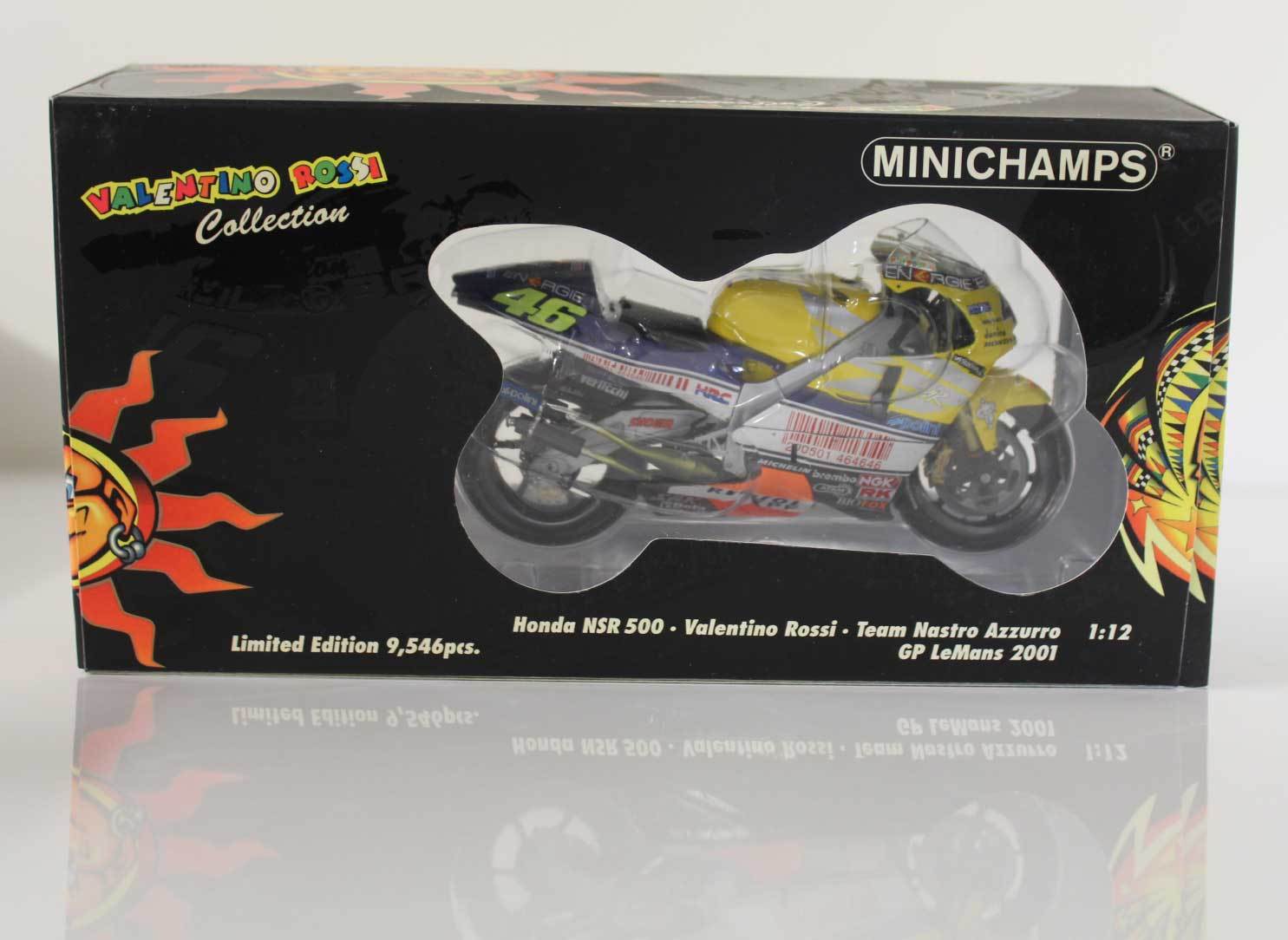 Honda NSR 500 2001 GP le mans V.Rossi World Champion 122016176 1//12 Minichamps