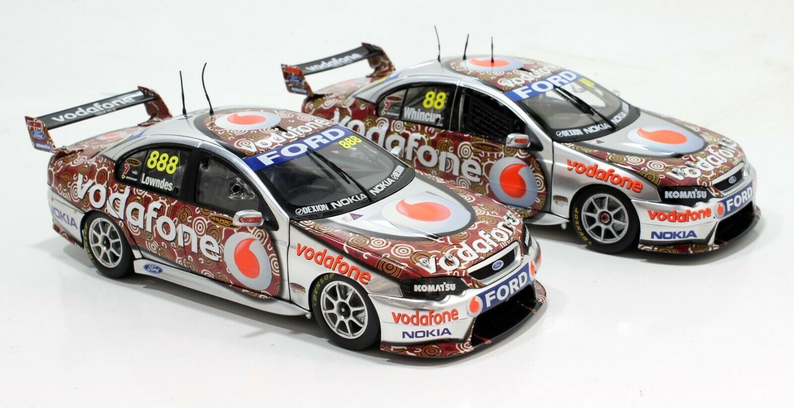 2008 JAMIE WHINCUP RED DUST DARWIN LIVERY VODAFONE 1:18 DIE CAST MODEL CAR 