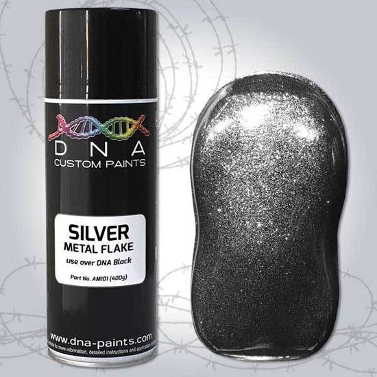 New DNA Silver Metal Flake Aerosol Spray Paint Can Hobby Diecast Model