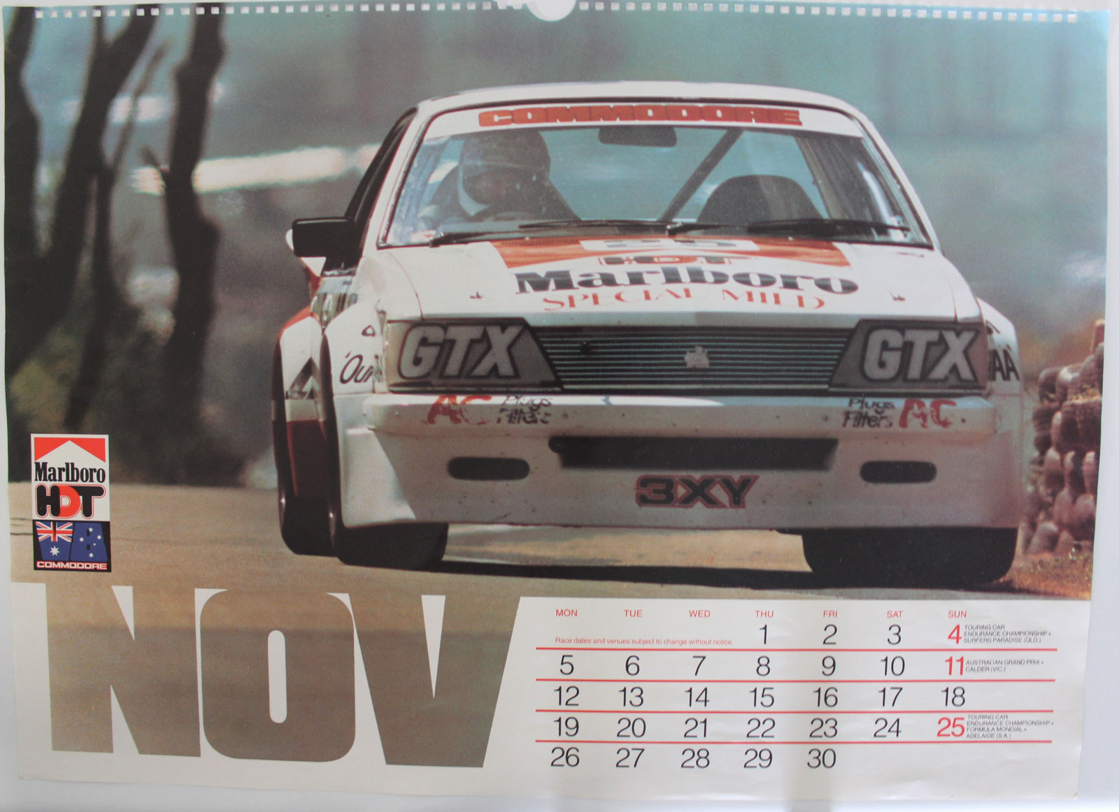 Marlboro HDT Calendar November 1984 Marlboro HDT Calendar November 1984