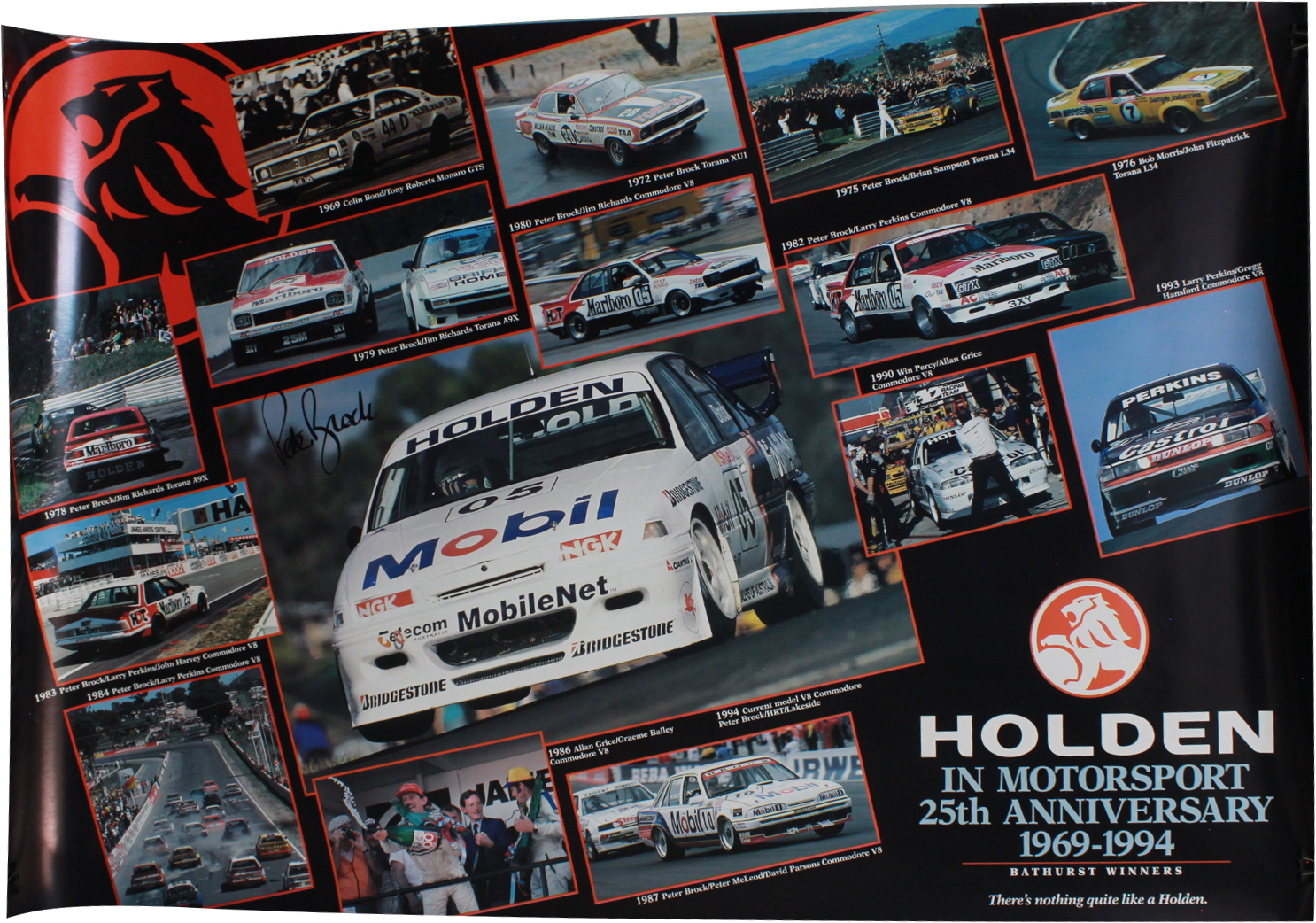 Large Signed Peter Brock Holden Motorsports 25th Anniversary Poster