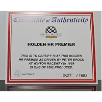 1:18 HR Premier Winton 1969 Peter Brock Certificate #0422
