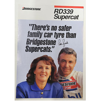 Bridgestone Tyres Peter & Bev Brock Brochure Flyer 90,s Era Holden 4 pages