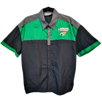 BNWOT Official Castrol Men's Black, Green and Grey Work Shirt Size XXL