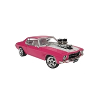 1:24 1973 Pink & White Stripes HQ Holden Monaro Blown 2 Door Coupe Street Machine