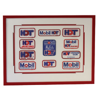 Peter Brock HDT Mobil Framed Collection Of Genuine Cloth Patches Man Cave