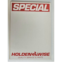 New Original 70's, 80's & 90's HOLDEN WISE Special Hard Card Advertising Blank 