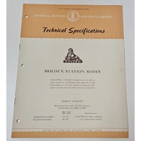 New Original GMH HOLDEN FC Technical Specifications 11 page Booklet May 1958