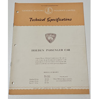 Original GMH HOLDEN FE Technical Specifications 12 page Booklet July 1956