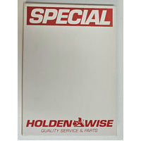 New Original 70's, 80's & 90's HOLDEN WISE Special Hard Card Advertising Blank