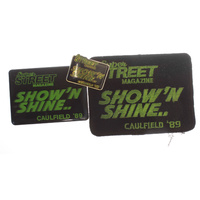 Show n Shine Caulfield 1989 Cloth Patch, Badge  & Pin