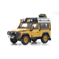 1:18 Diecast 4x4 Land Rover Defender 90 Yellow  Off Road Plus Accessories 