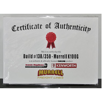 New 1:50 Kenworth K100G Murrell  Certificate #138