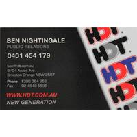 Ben Nightingale Public Relations HDT Business Card