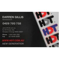 Darren Pender HDT Business Card