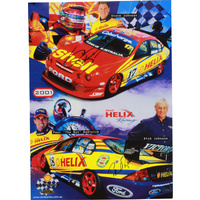 Signed Johnson / Radisich 2001 Shell Helix Racing Poster
