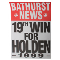 Bathurst News Poster - 19th Win For Holden 1999