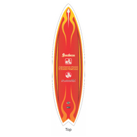 Pre Order Licensed HOLDEN SANDMAN Tribute Mandarin Red Fibreglass Surfboard HJ HX Full Size