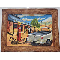FC HOLDEN Ute Clay Pottery 3D Wall Hanging Service Station Outback Art