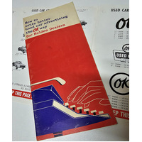 Vintage Original Used Car 1950 to 1960,s "OK" Emblems Stereo A4 Leaflets HOLDEN Dealers 