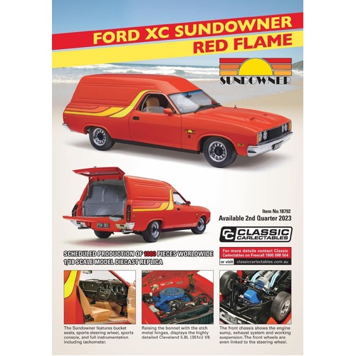 New 1:18 Ford XC Sundowner Panel van Red Flame 