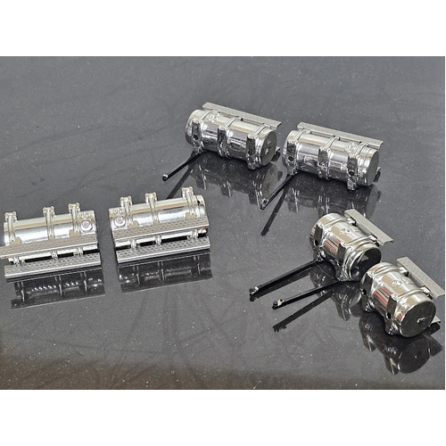 New 1:50 Drake Kenworth 509 Chrome Round Tanks Full Set 