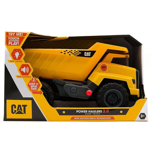 Kids CAT Power Motion Drive Interactive Dump Truck 12" Lights & Sound 
