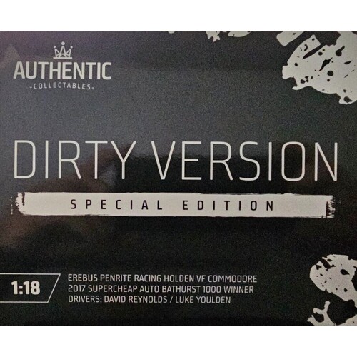 New Sealed Erubus Special Release 1:18 Dirty Version Bathurst Winner 2017 VF Commodore 
