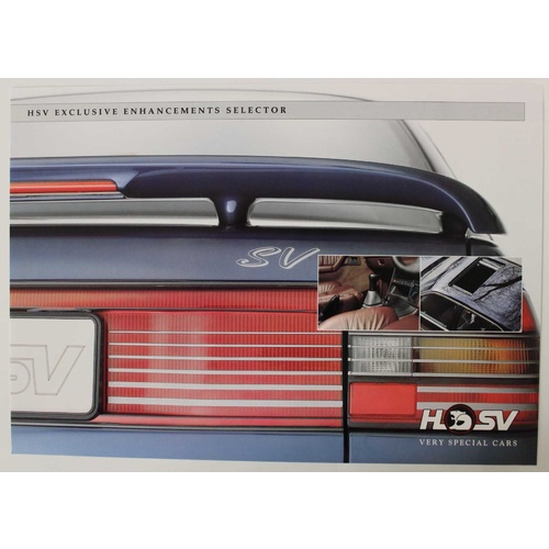 HSV VP Exclusive Enhancements Selector Leaflet SV