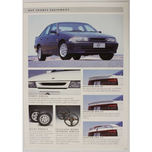 HSV VP Sports Equipment Leaflet