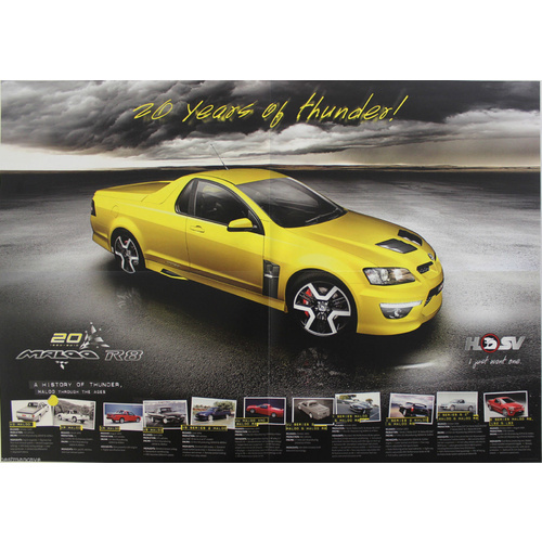 Maloo R8 HSV 20th Anniversary Brochure 1990 - 2010 Poster
