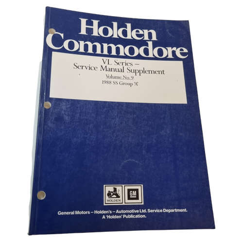 Holden Commodore VL Series SS Group A Service Manual Book Volume 9