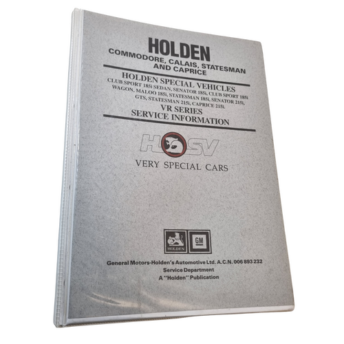 HSV Commodore VR Series Service Information Supplement Manual Book