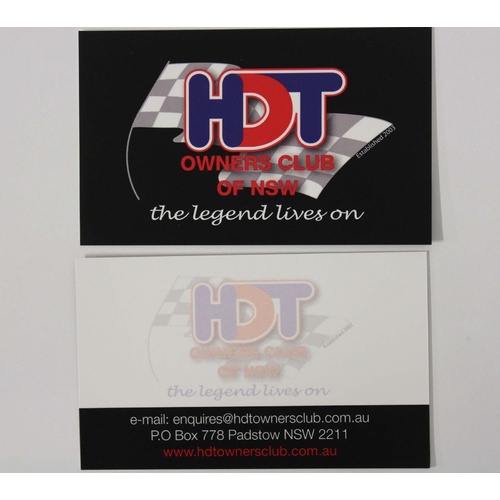 HDT Owners Club of NSW Business Card