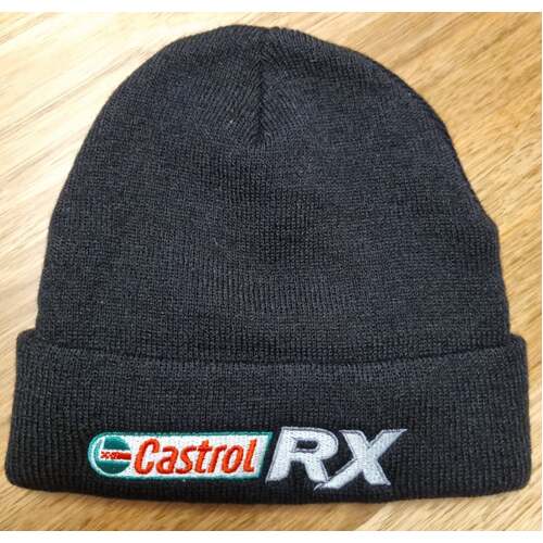 New Castrol RX Black Beanie 100 % Acrylic 