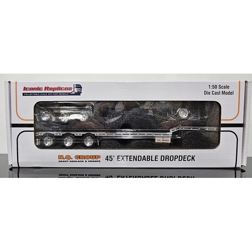 New 1:50 NQ Group Extendable 45 Foot Dropdeck CTE Diecast Trailer And Dolly