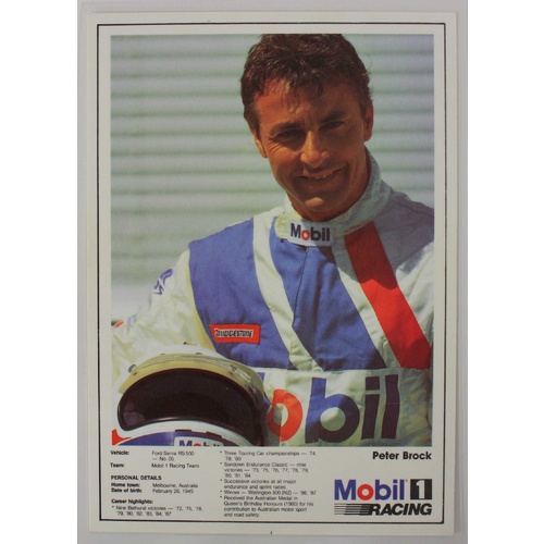 Peter Brock Ford Info Card Signed