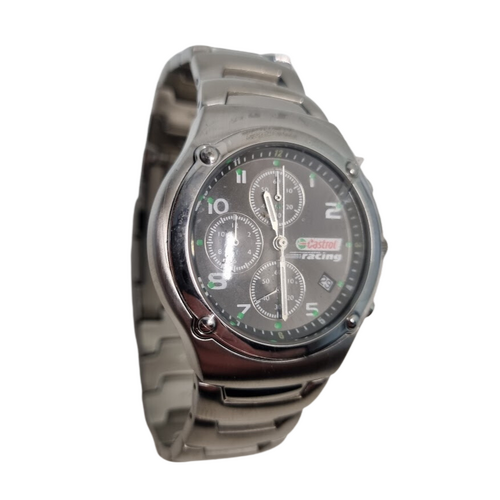 New Castrol Motor Oil Mens Chronograph 418 Wrist Watch In Metal Gift Box Genuine