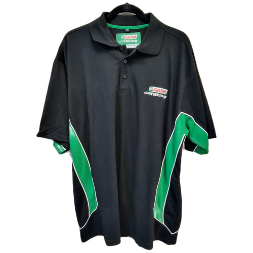 BNWOT Official Castrol Racing Men's Black and Green Polo Shirt Size XXL