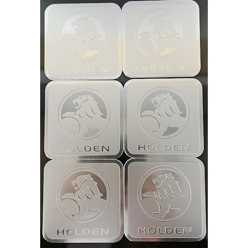 Original New Set Of 6 Aluminium Embossed HOLDEN Coasters 